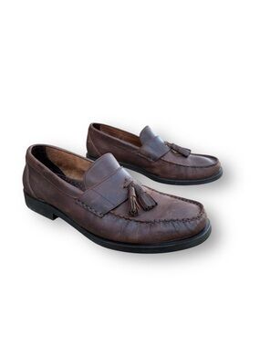 Bass Men's Brown Leather Kiltie Tassel Loafers Size 11 Tavis Brazil